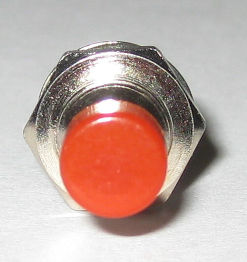 5 X Momentary Red Pushbutton Switch - 1/4" Panel Mount - 125 V - 3 A - SPST N.O.