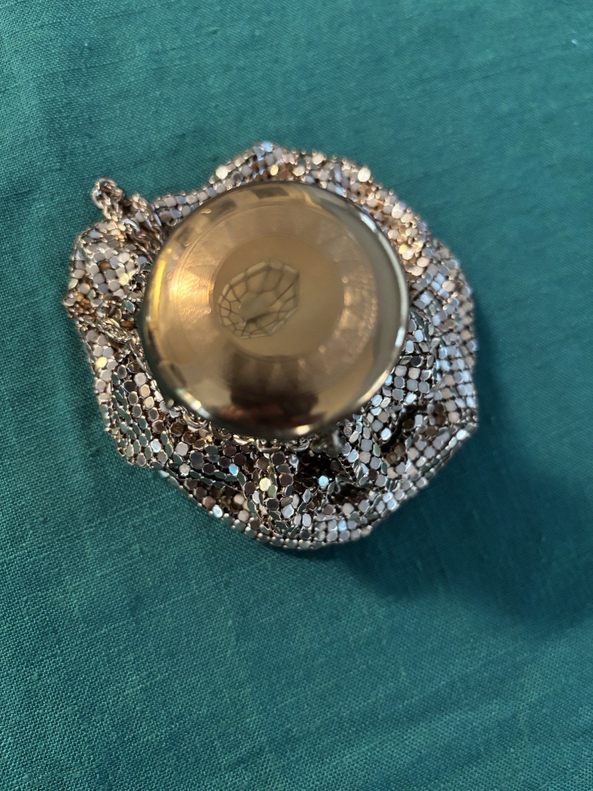 Vintage Whiting & Davis Mesh Purse Flapper Beggar's Bag Expandable Gate Top