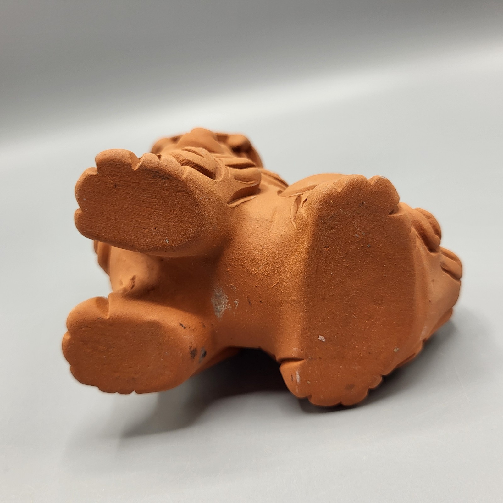 Set of 2 Okinawan Shisa Foo Dog Guardian Lions Figurines Terra Cotta Clay 3.5"