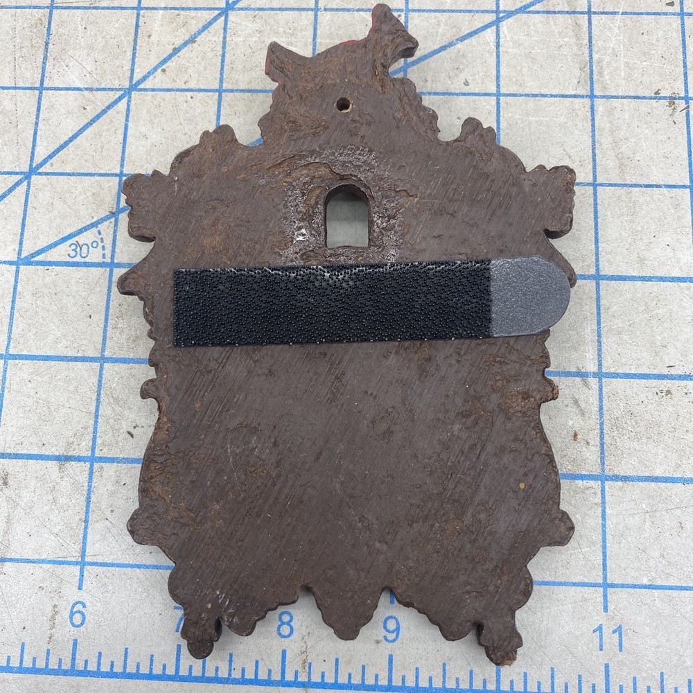 Vintage Cuckoo Clock Style Wall Thermometer with Red Bird Resin Rustic Decor
