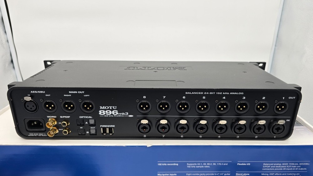 MOTU 896mk3 Firewire Type Audio Interface In Excellent Condition