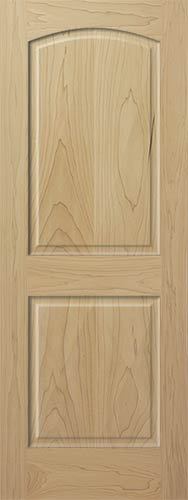 Poplar 2 Panel Arch Top Raised Panel Stain Grade Solid Core Interior Wood Doors