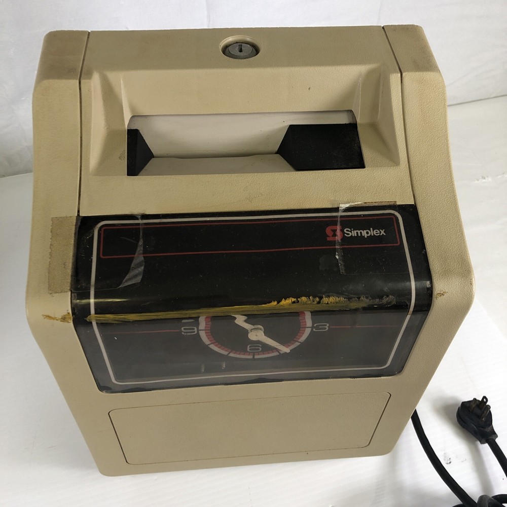 Simplex 1201 Mechanical Time Clock - No Key - Working