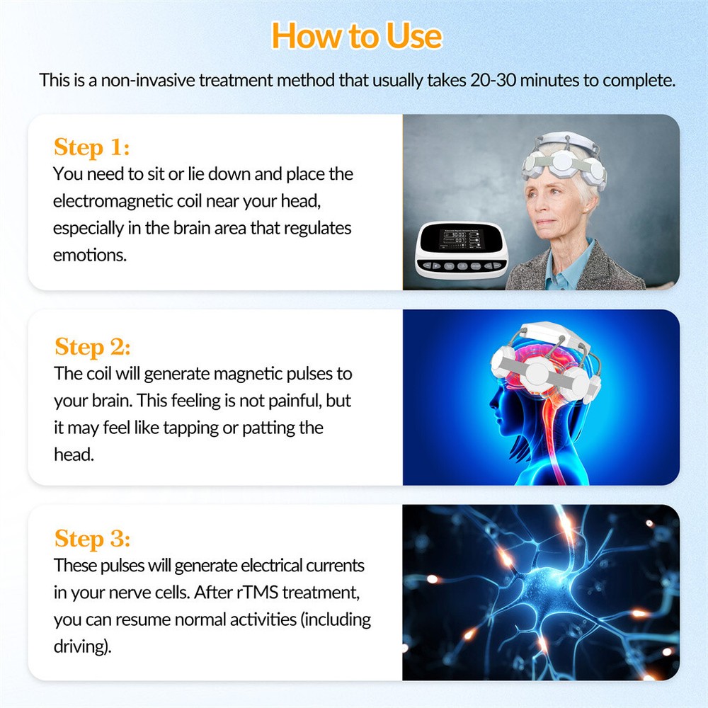 TMS Therapy Neuromodulation Device Headache Relief Relaxation Support