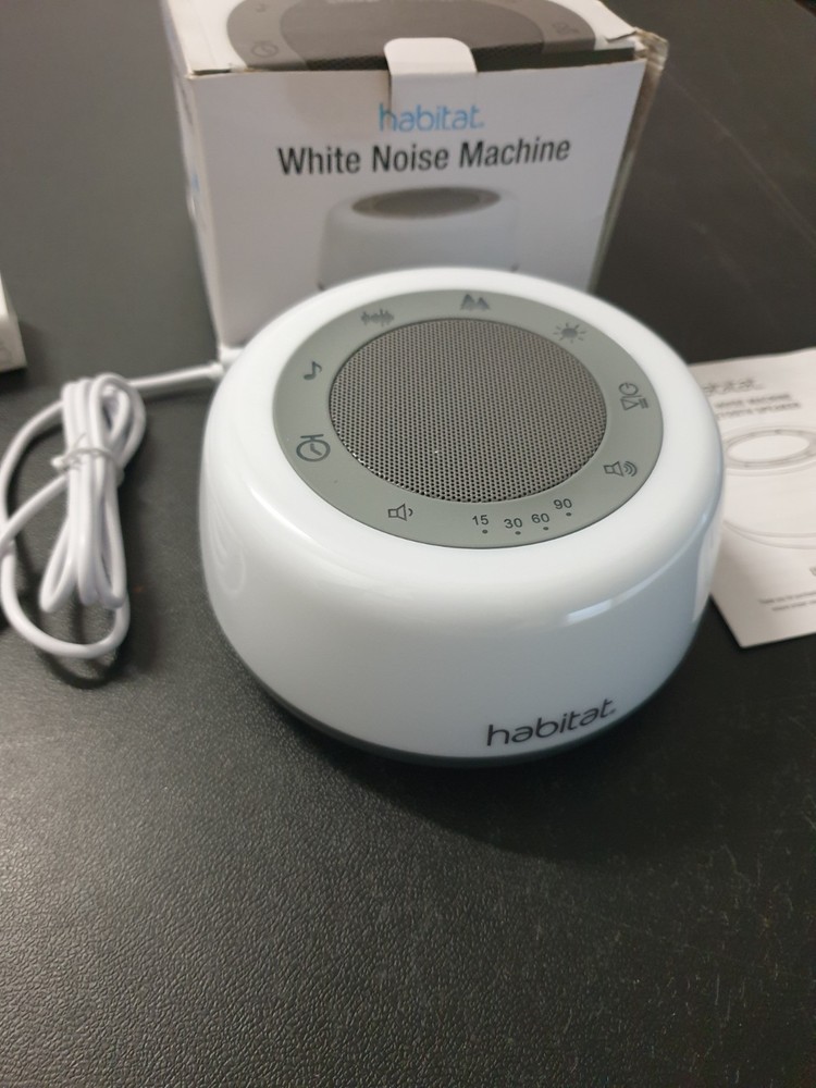 Habitat Noise Machine White Compact With USB Charging Cable