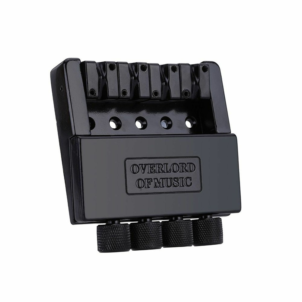 4 String Headless Guitar Bass Bridge Tailpiece System Fixed Hardtail Saddle