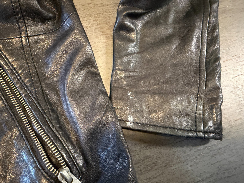 LEATHER black MARC NEW YORK lined jacket size small