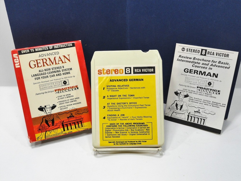 Vintage 8 Track Advanced German Language-Learning 1967 RCA Victor