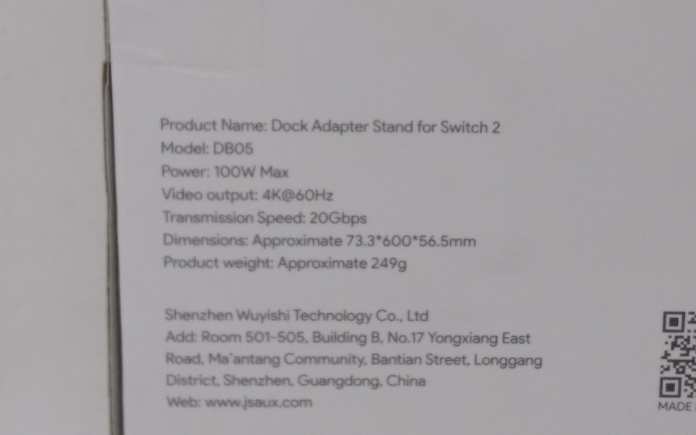 Jsaux Gaming - Dock Adapter Stand for Switch 2 - DB05 Fast Charging
