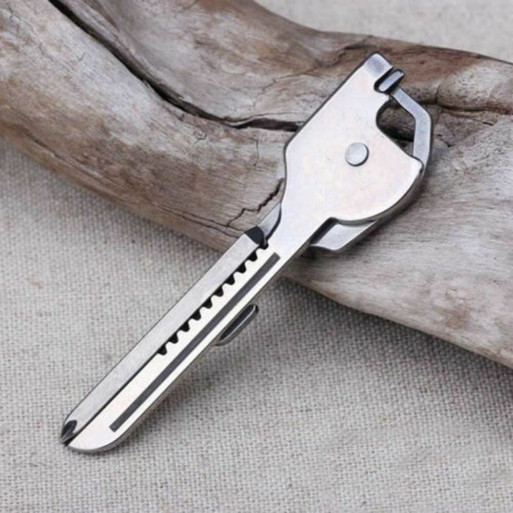 Key Multi-Tool Keychain Key Shaped 6-in-1 Tool