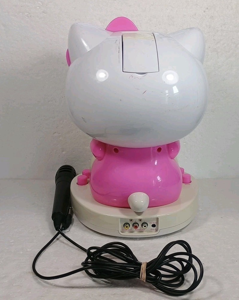 Hello Kitty CD+CDG Karaoke System w Video Camera Tested Missing Cords