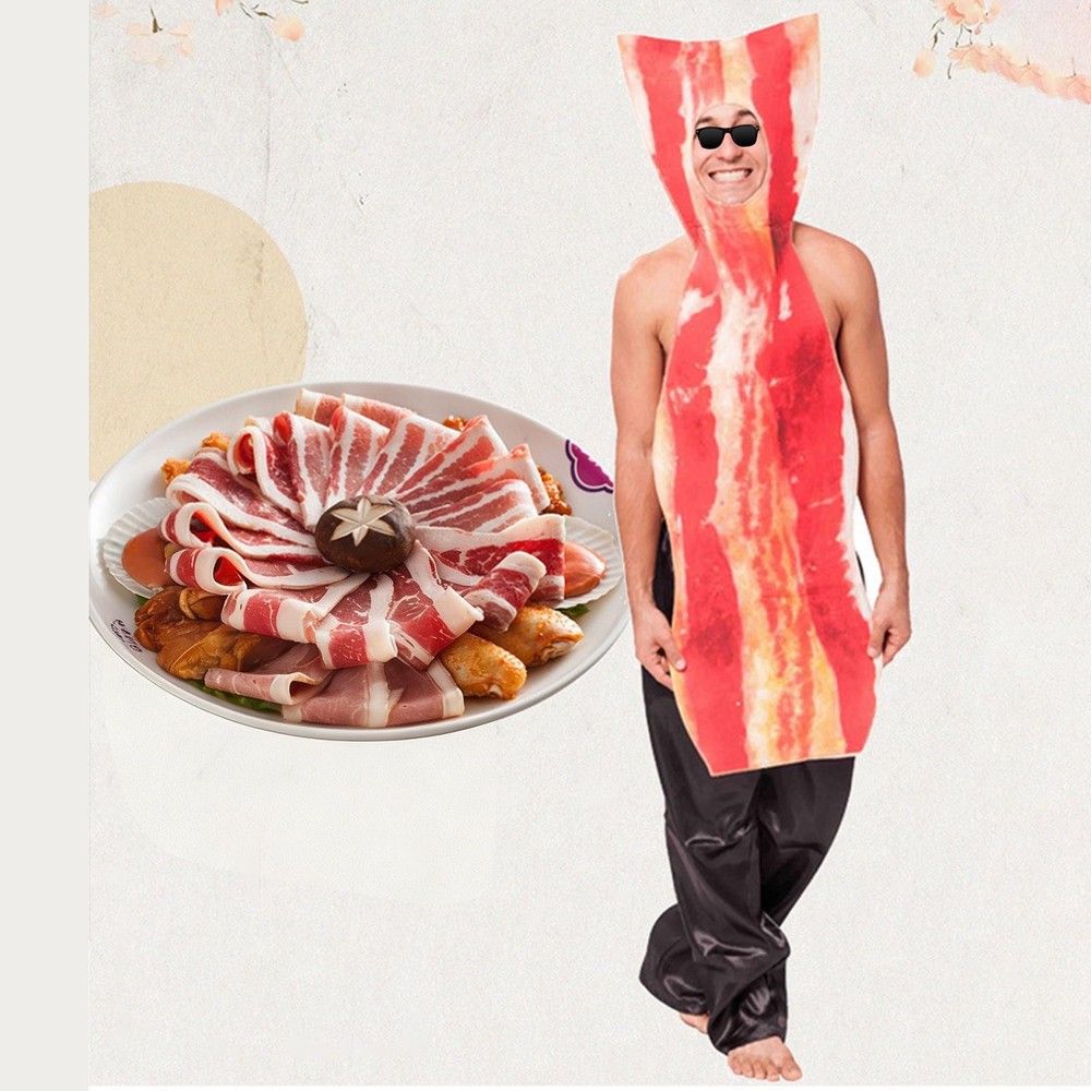 Bacon Strip Costume Versatile High Performance Carnival Funny Accessories