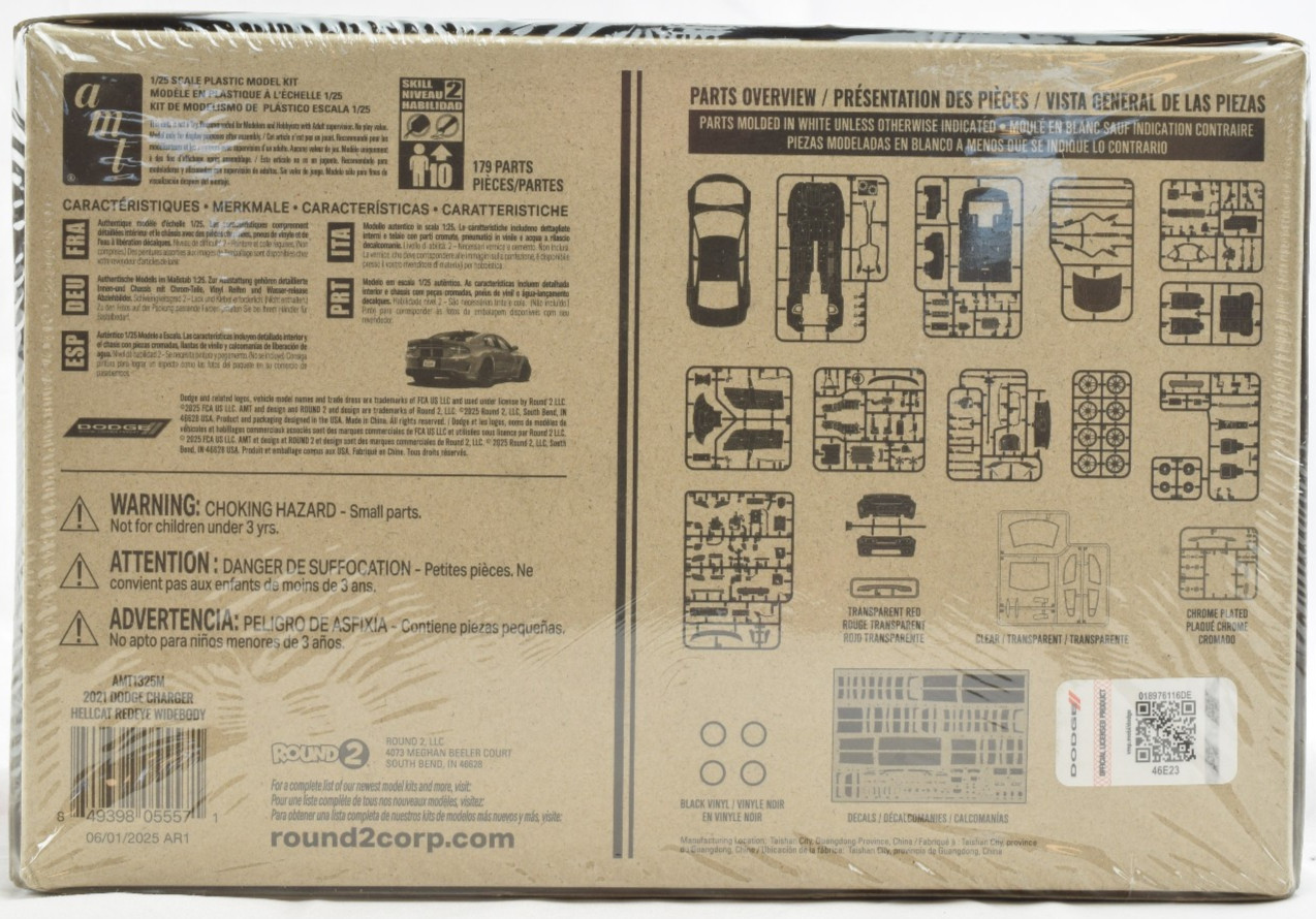 AMT 2021 Dodge Charger Hellcat Redeye Widebody 1:25 Plastic Model Car Kit 1325