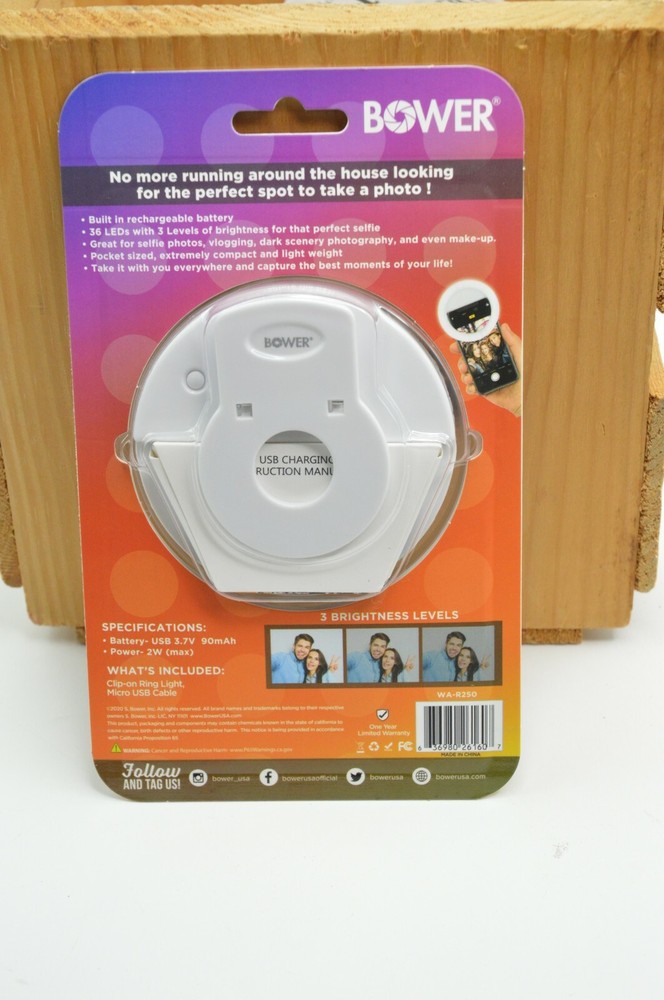 NEW Bower Rechargeable Clip-On Ring White 36 Led