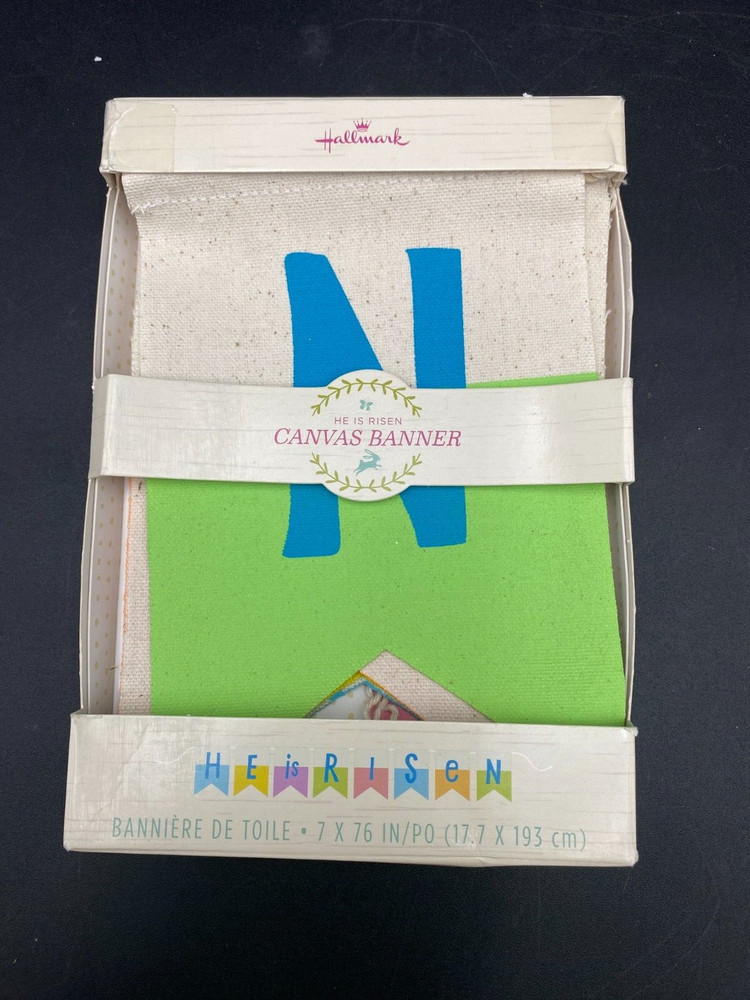 Hallmark Canvas Banner- He is Risen - Easter Decoration NIB