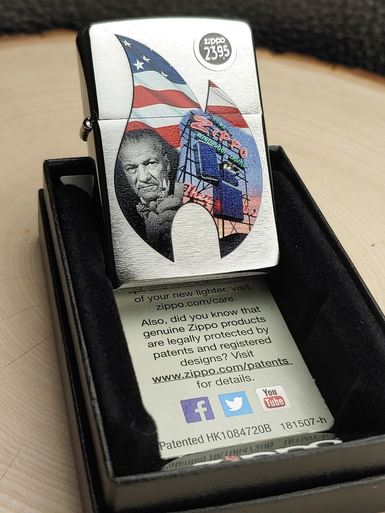ZIPPO 29075 FLAME COLLAGE on 200 BRUSHED CHROME Lighter - JAN 2016