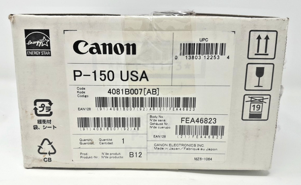NEW NEVER OPENED BOX: Canon image FORMULA P-150 Pass-Through Scanner.