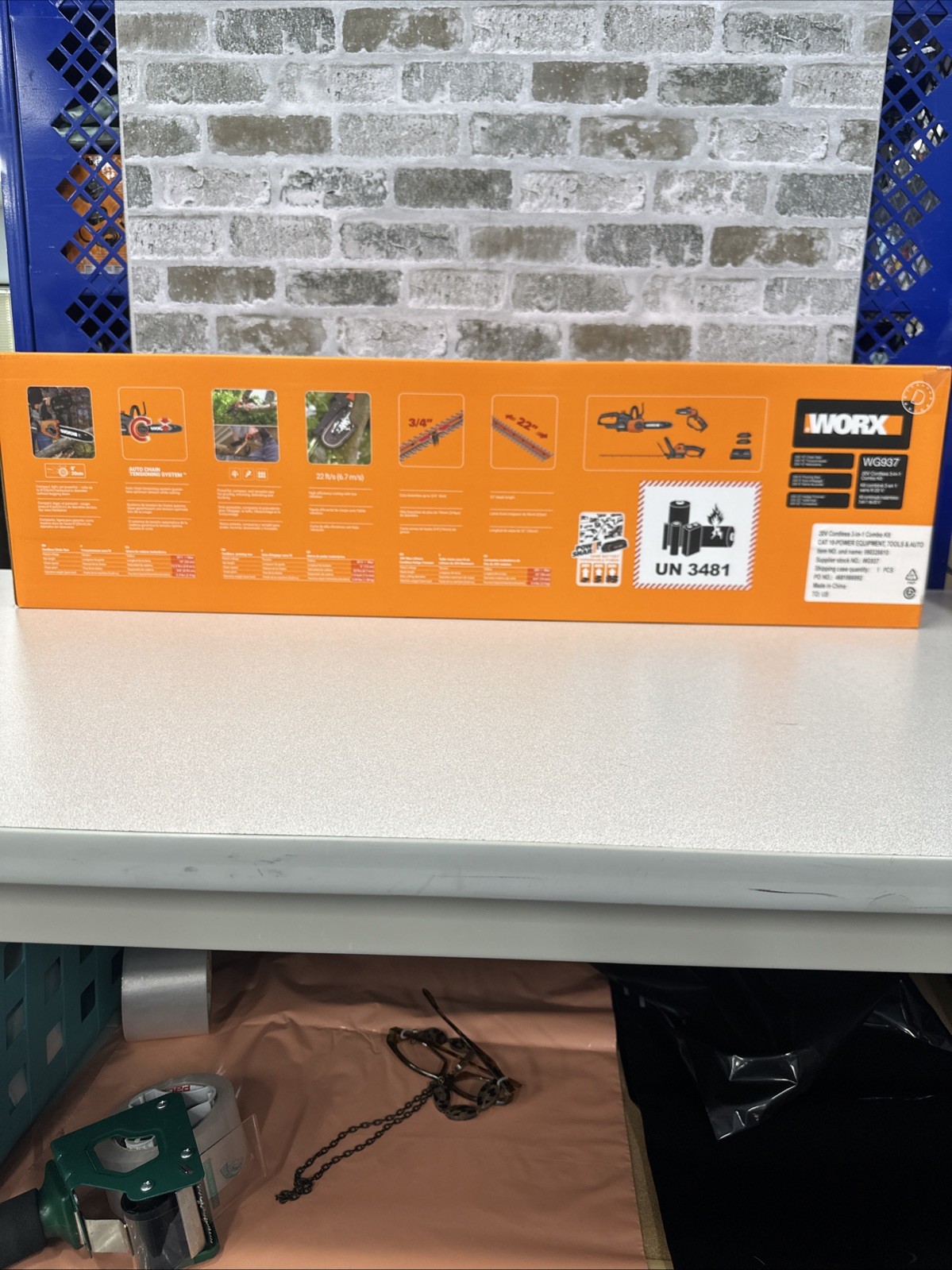 Worx WG937 -22" Hedge Trimmer, 5" Pruning Saw, 10" Cordless Chainsaw Combo Kit