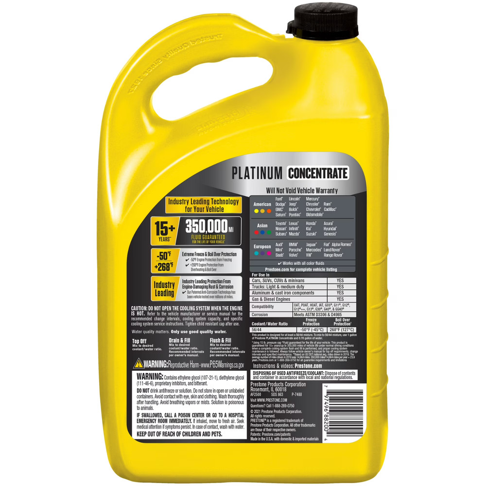 2 Pack 1 Gallon Universal Antifreeze Coolant Concentrate Engine Protection