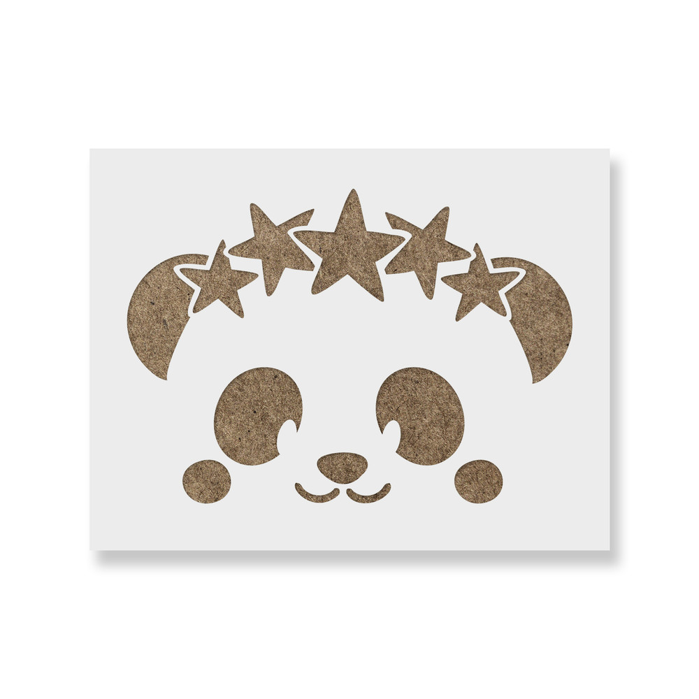 Panda Face Stencil - Durable & Reusable Mylar Stencils
