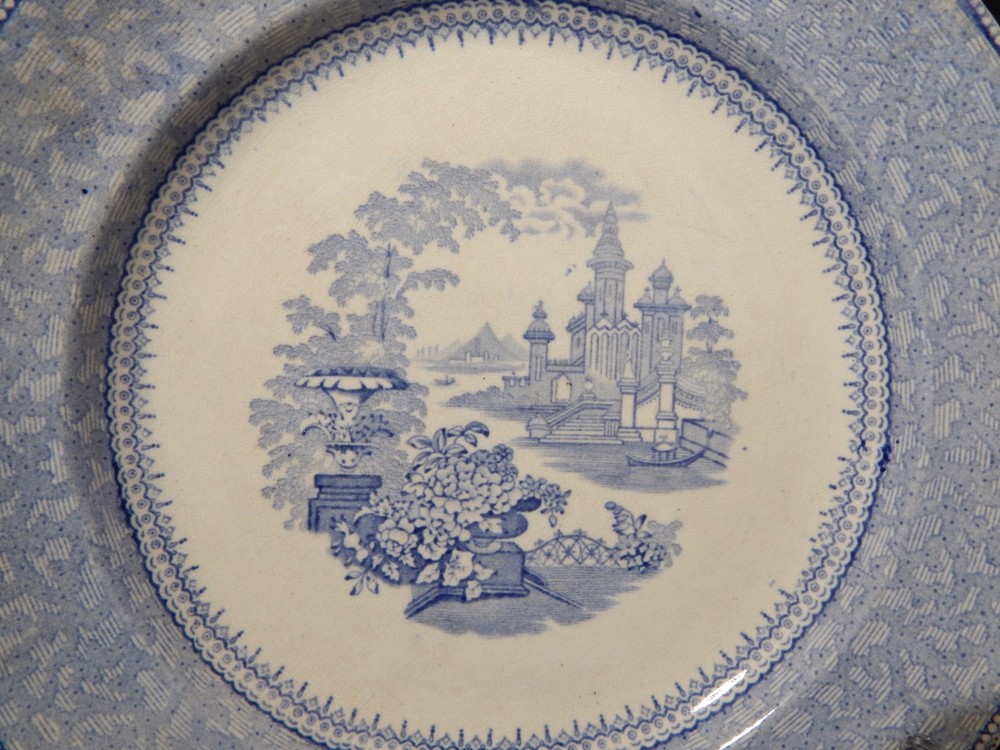 Antique Georgian Ironstone Transferware Plate, E. & G. PHILLIPS Marine Pattern