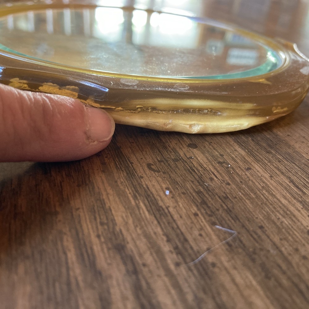 Vtg 30’s Bakelite “butterscotch”Hand Held Vanity Mirror Retro