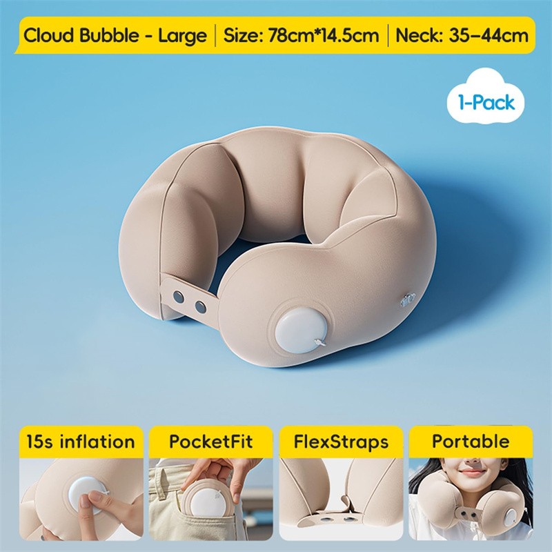 Adjustable Neck Rest Cloud Shaped Neck Support Road Trip 360-Degree Support