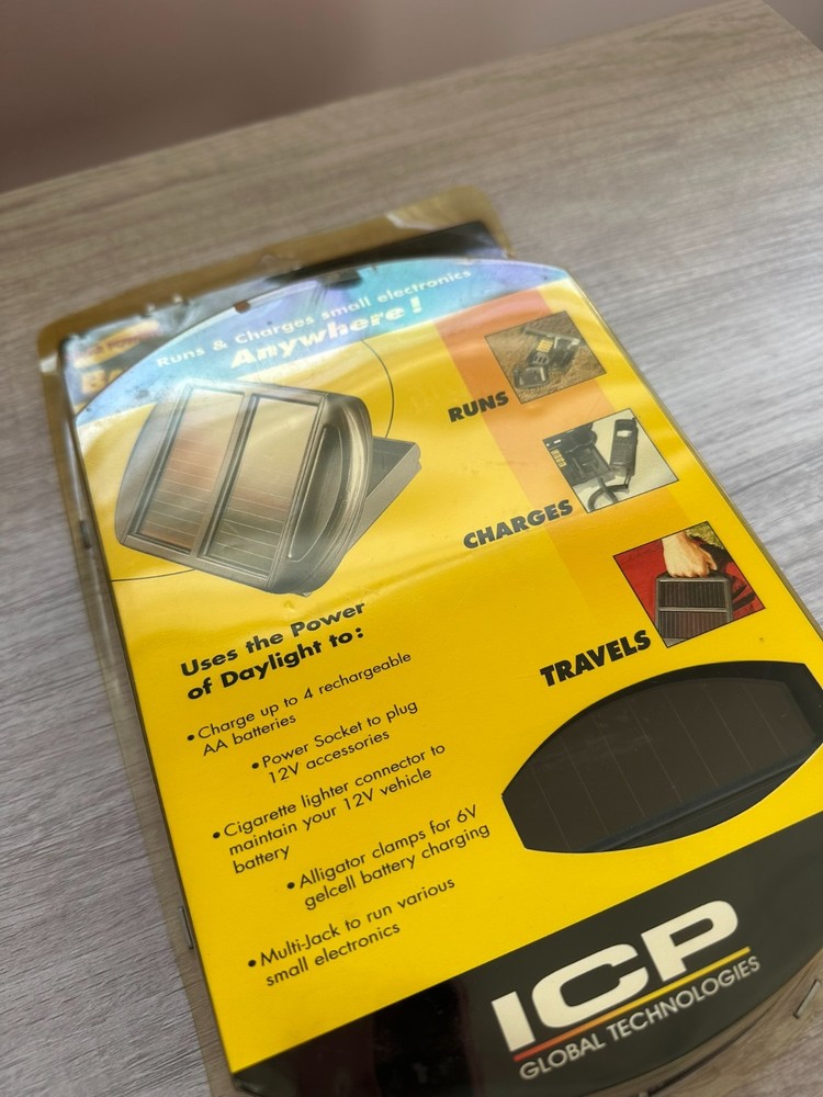 ICP Solar Powered Battery Saver Powerpak Portable Power Source NOS
