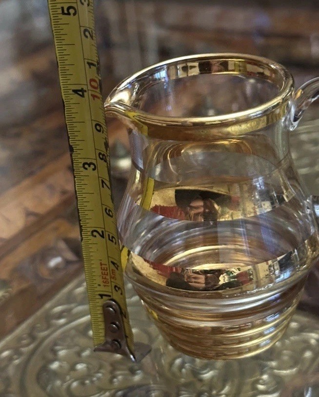 Gold Plated Ringed Jug 1950