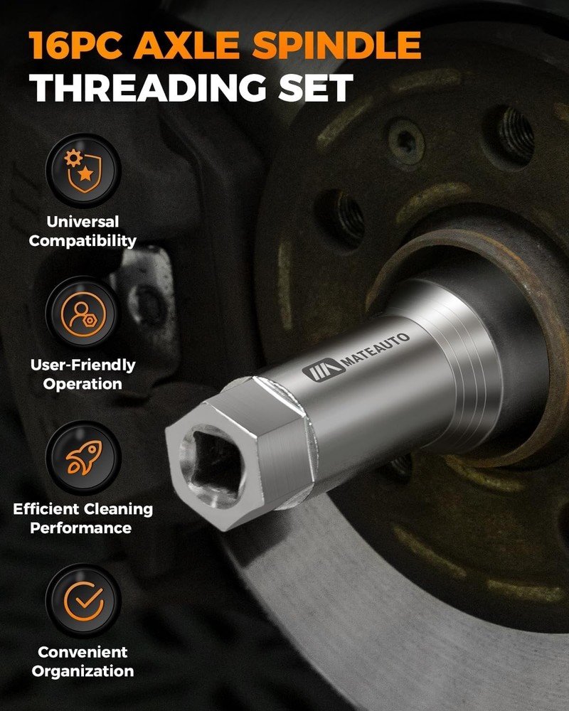 Complete Axle Spindle Repair Kit with Precision Tools for Thread Restoration