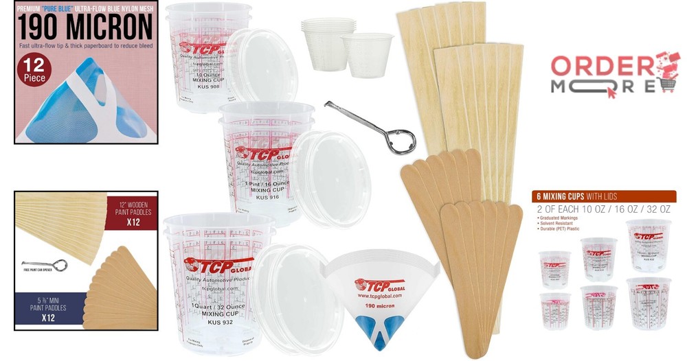 Versatile Paint Mixing Essentials in Durable Cups - 12 Piece Comprehensive Kit