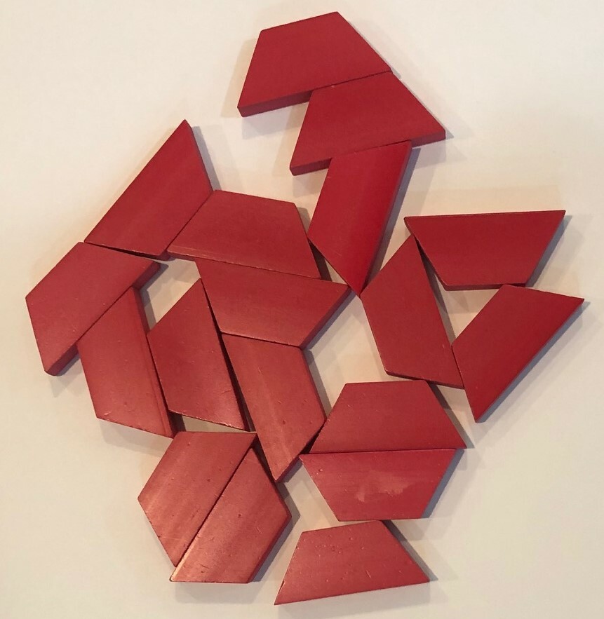 142 PLASTIC TANGRAM / PATTERN BLOCKS - Manipulatives (6 different shapes/colors)