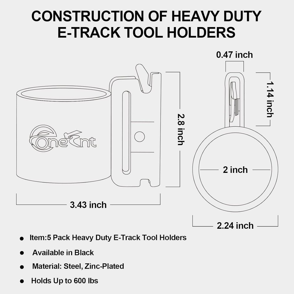 5 Pack E-Track Tool Holders|E Track Accessories for Enclosed Trailer to...
