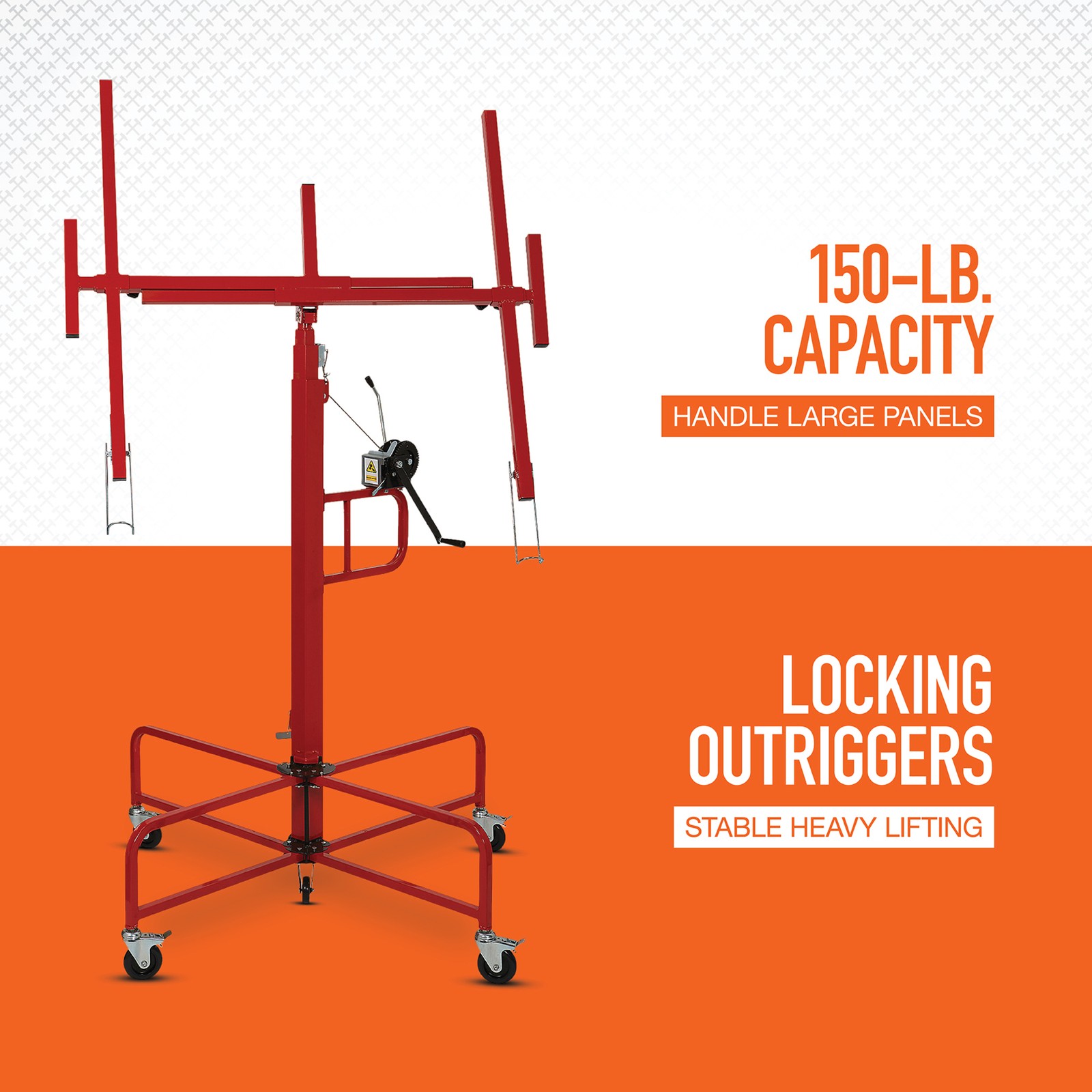 Ironton Drywall and Panel Hoist, 150-lb. Capacity, 11ft. Lift