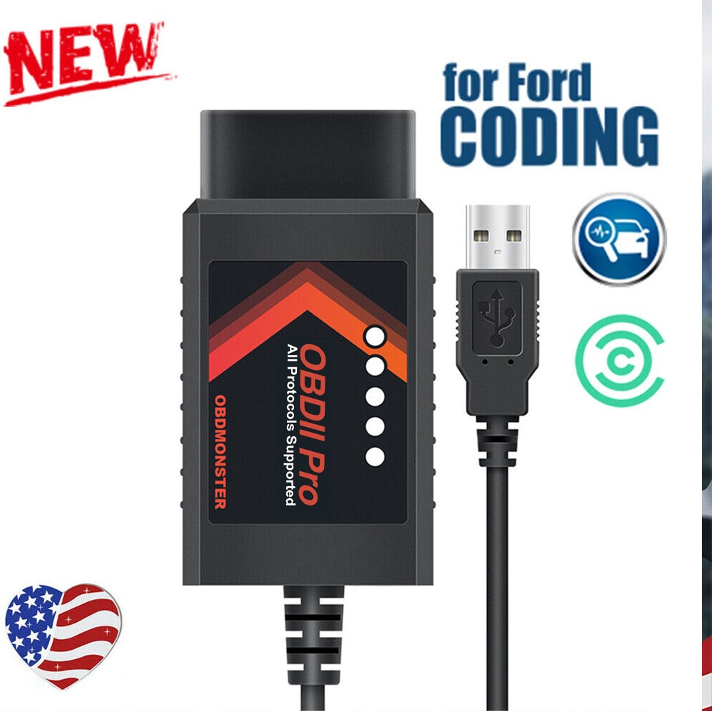 For Ford F150 F250 FO*scan OBD2 Scanner Reader ELMconfig USB Adapter Programming