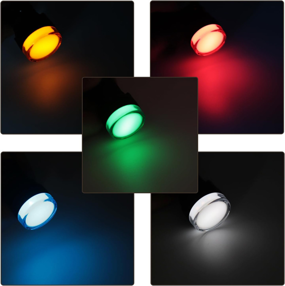LED Indicator Light AC/DC 24V 20Ma Flush Panel Mount Red 10 Pcs
