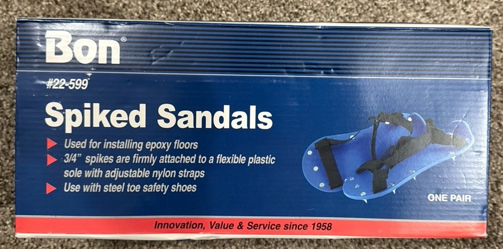 Bon Spiked Sandals for Epoxy Floors, 3/4" Spikes, Adjustable Straps, 22-599
