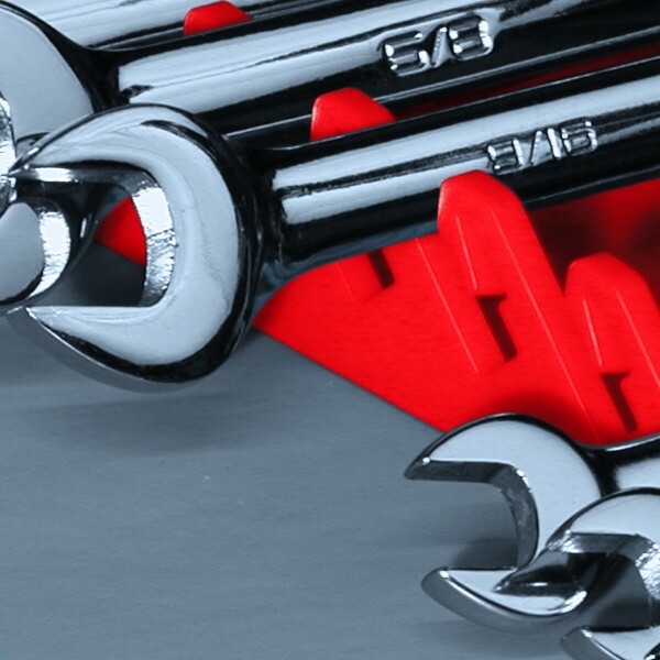 Ernst 5146 8-Tool Reverse "Gripper" Wrench Organizer RED