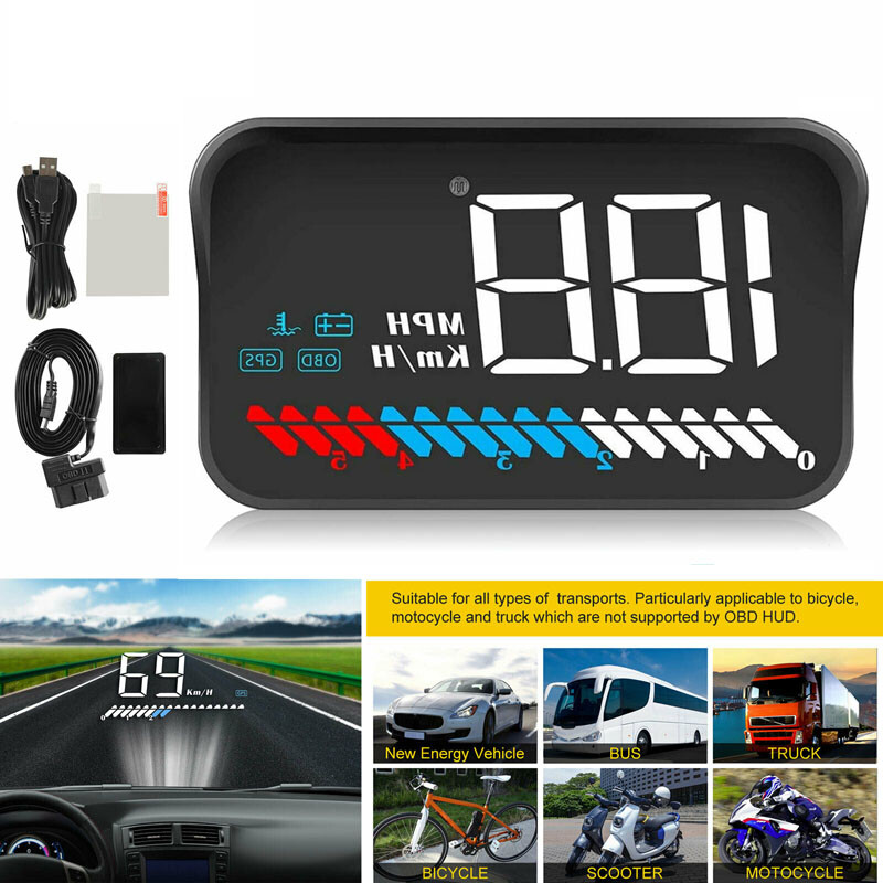 Head Up Display Car HUD GPS OBD2 Multi Function Zone Display M7