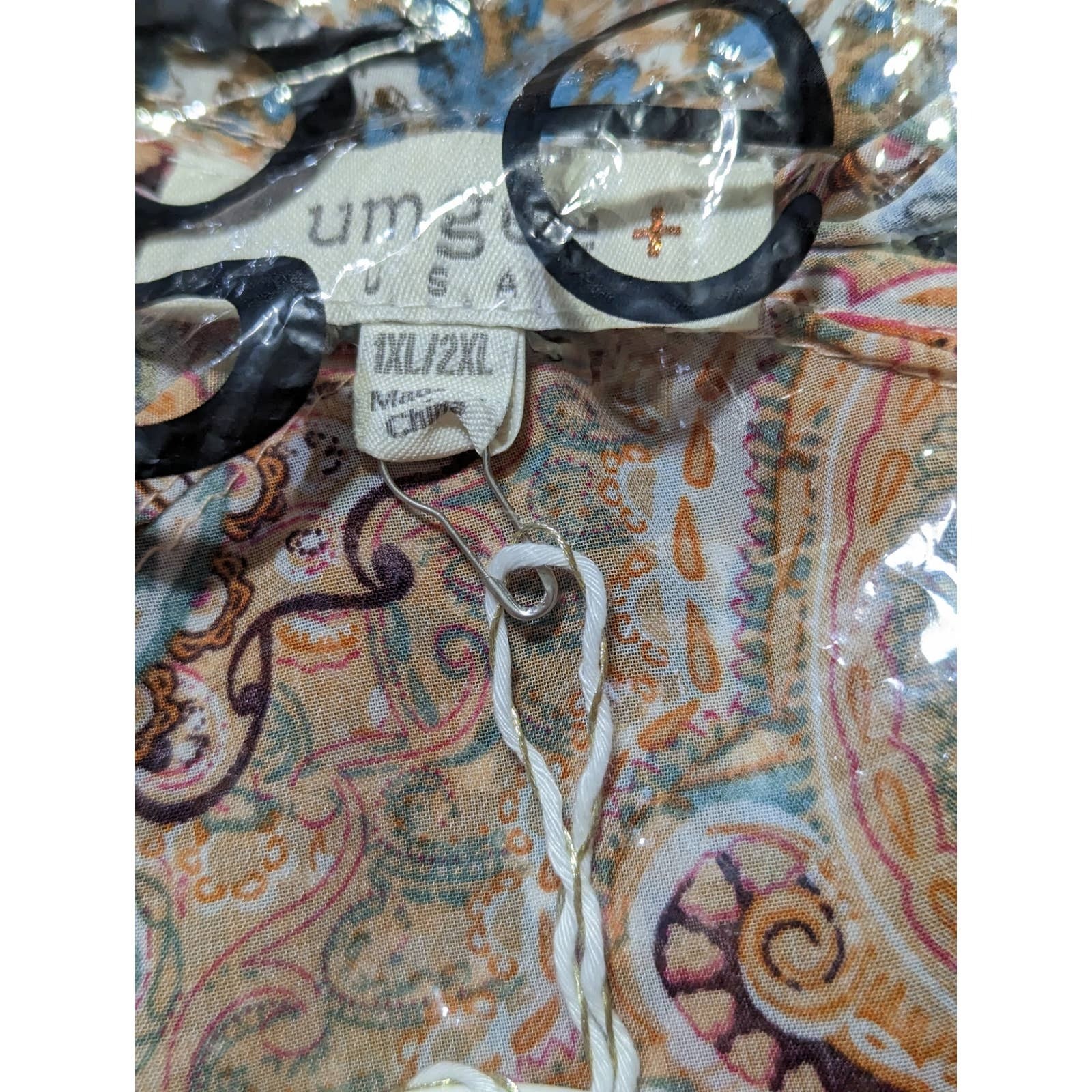 Umgee Sheer Long Paisley Floral Boho Kimono in Berry Mix Plus Size 1XL/2XL