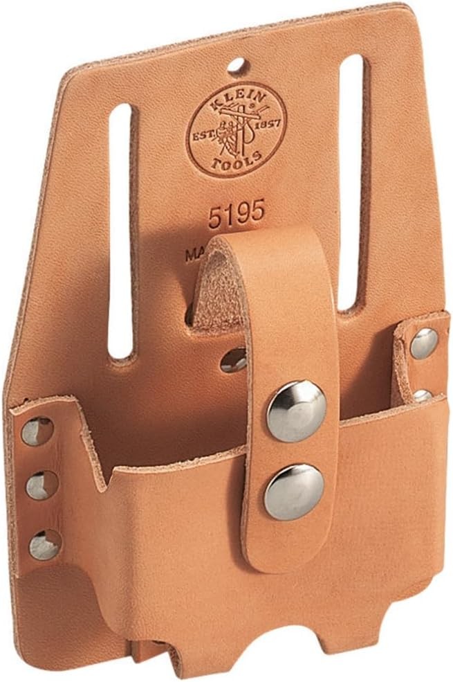 Klein Tools 5195 Tape Measure Holder, Leather, Medium Medium, Beige