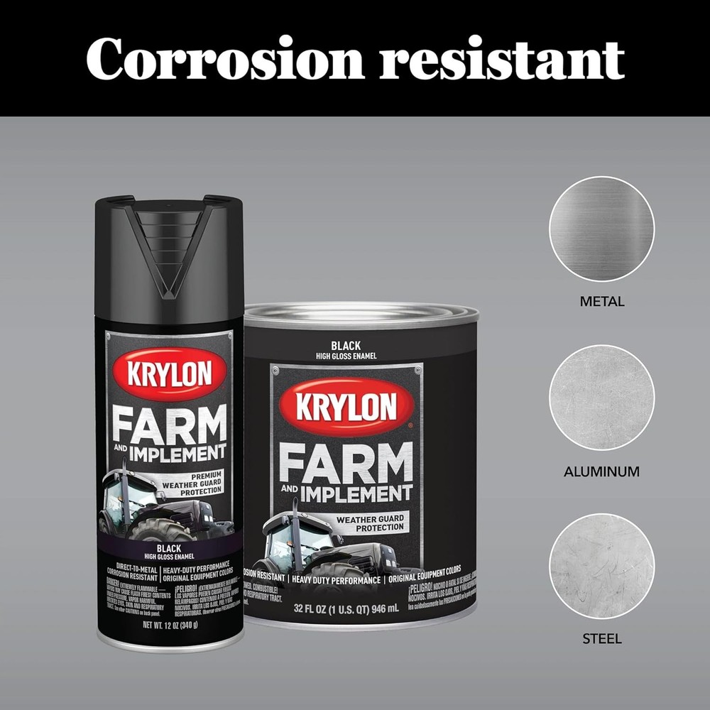Krylon 2020 Gloss Black Farm & Implement Quart