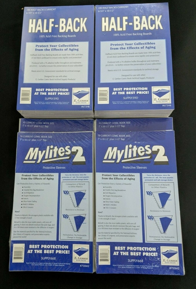200 E. Gerber Mylites2 & Half Backs Set - Current Modern Age Comic 700M2 | 675HB