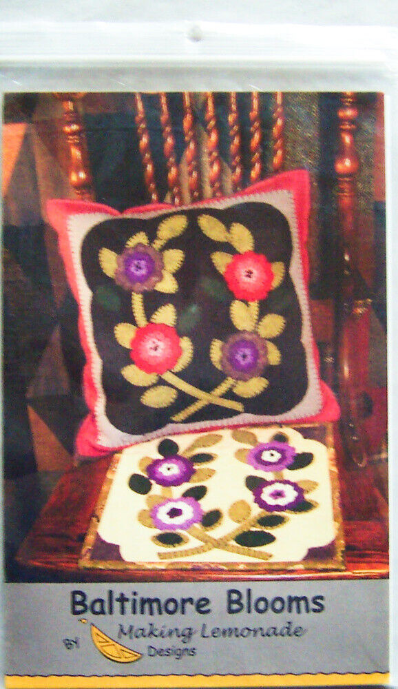 Making Lemonade "BALTIMORE BLOOMS" Pillow or Wallhanging Quilt PATTERN #4810