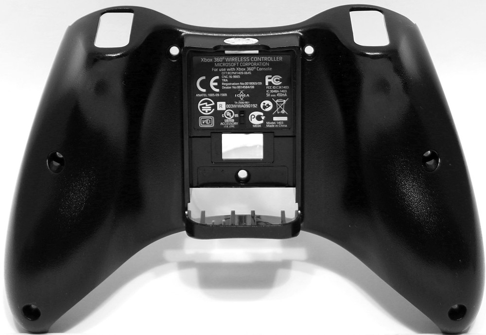 Genuine OEM Microsoft XBOX 360 Black Wireless Controller Front & Rear Shell Case