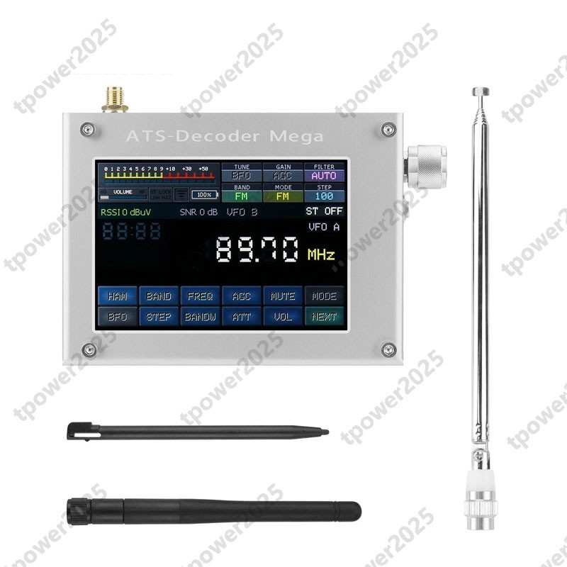 HAMGEEK ATS-Decoder Mega SDR Radio AM FM SYNC SSB CW DIGI Receiver w/ 4" Screen