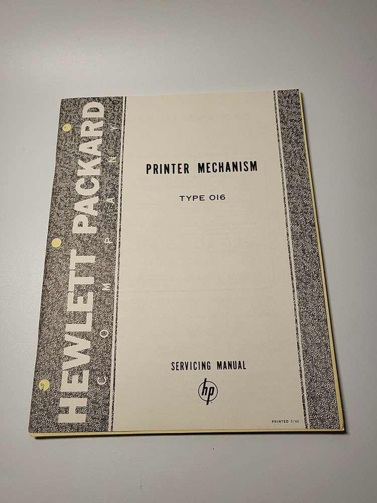 HP Printer Mechanism Type 016 ~ Servicing Manual ~ Printed 05/16