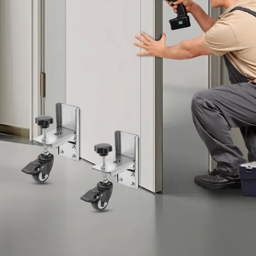 Door Moving Fixing Holder Tool Installation Auxiliary Rotating Wheels with Brake