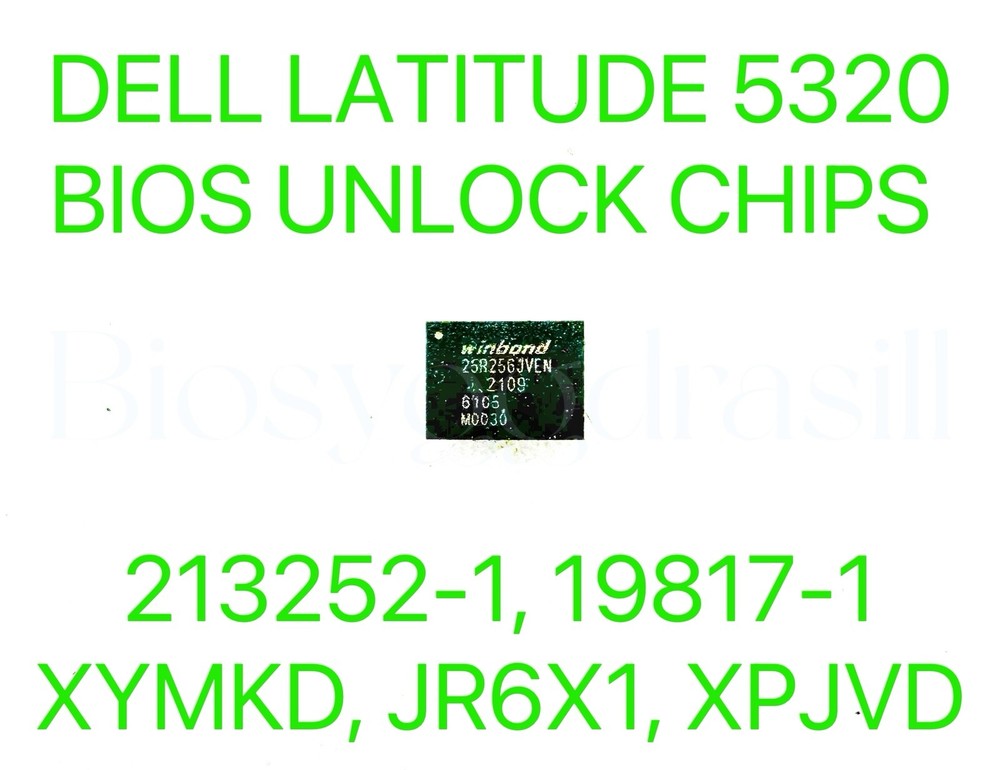 DELL LATITUDE 5320, ADMIN BIOS PASSWORD UNLOCK CHIP 213252-1 19817 PREPROGRAMMED