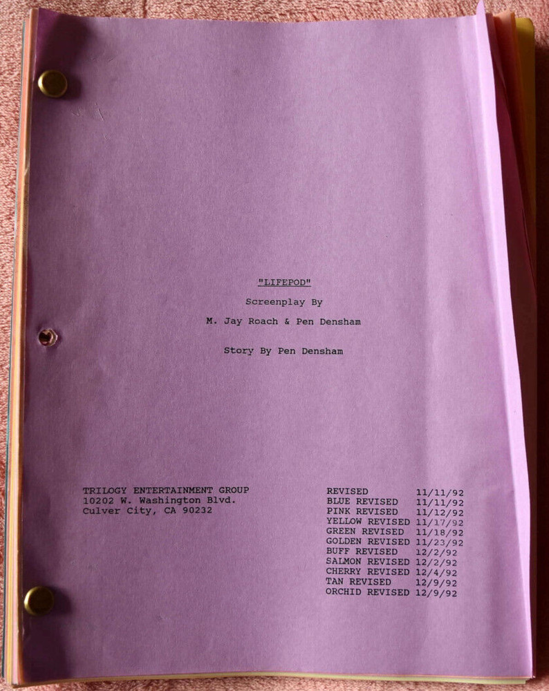 1992 Original Lifepod Revised Draft Screenplay Script Color Pages